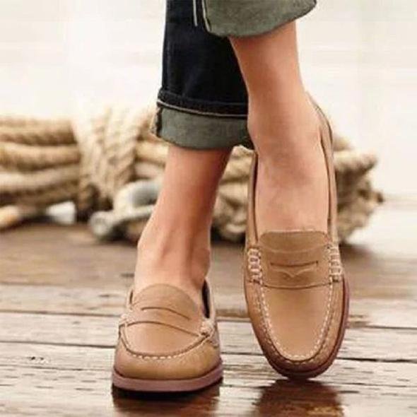 Casual Pumps Plus Size Brushed Retro Flat Shoes